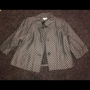 black and white patterned studio works jacket